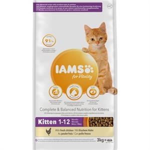 3 kg Iams Katzenfutter - Kätzchen - Junior - 1 bis 12 Monate