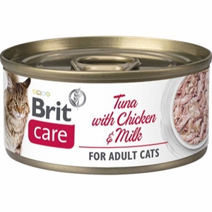 24 x 70 g Brit Katzennassfutter mit Thunfisch und Huhn und Milch