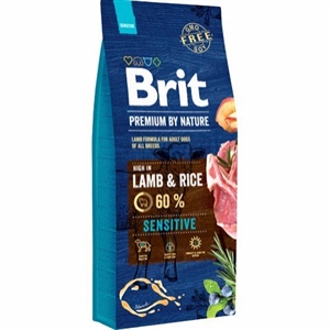 15 kg Brit Premium by Nature Sensitive Hundefutter mit Lamm für alle Hunderassen