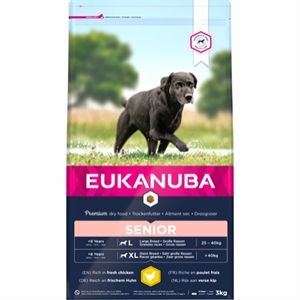 12 kg Eukanuba Hundefutter Senior Large Breed mit Huhn ab 9 +