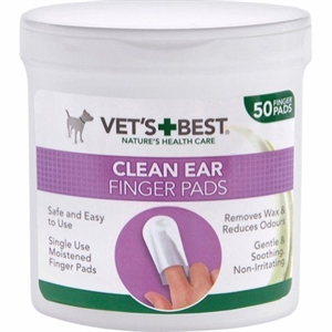 Vets Best Saubere Fingerwischtücher für die Ohrenpflege 50 Stück
